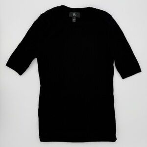 Banana Republic Extra Fine Wool Short Sleeve Sweater Black Crew Neck Small